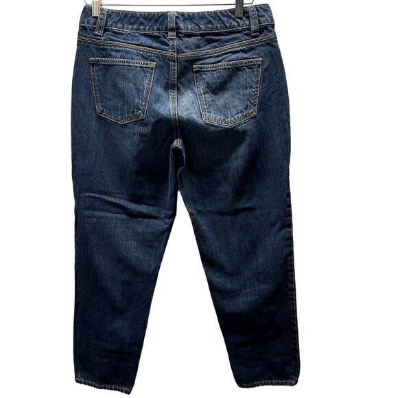 Talbots Boyfriend Flawless Five Pocket Jeans Womens 8 Petite Dark Wash Mid Rise - Picture 3 of 13